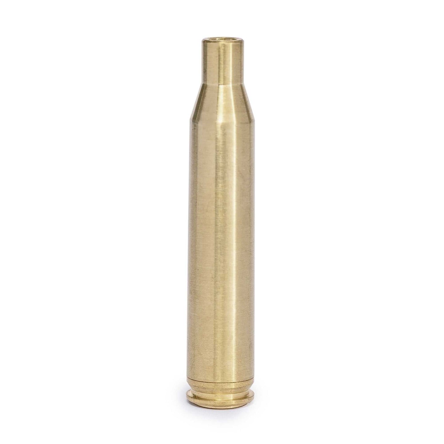 Red 30-06 25-06 270W brass laser boresight for firearm sighting with visible red laser dot.