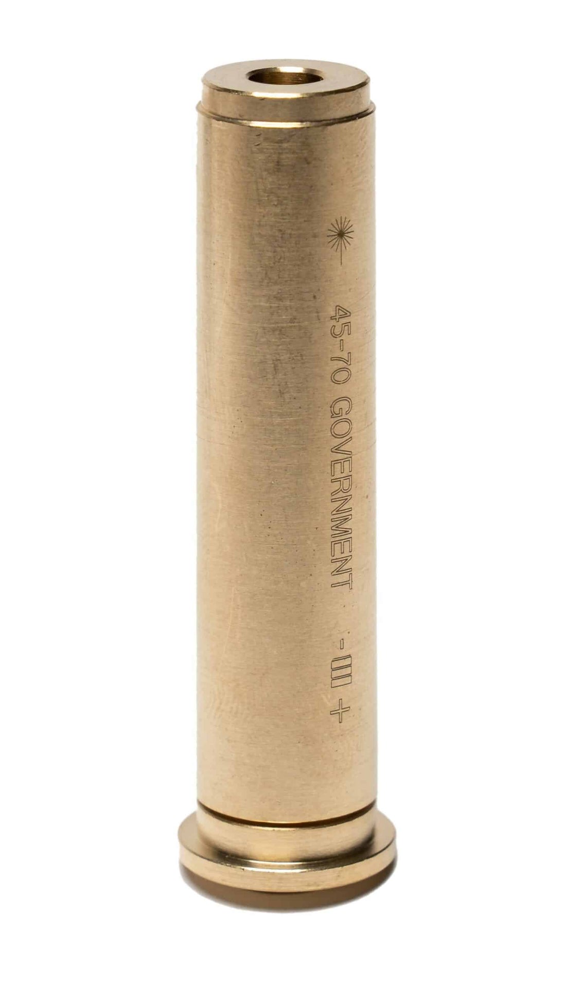 Red 45-70 Boresight brass laser cartridge for precise firearm sighting with visible red laser dot