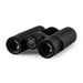 Compact black 8x34 binoculars with waterproof, fog proof BAK4 prism lenses and durable rubber coating.