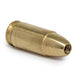 Red 9mm boresight made of high-quality brass with visible red laser for accurate weapon sighting.
