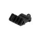 Black 45 degree angle mount for Picatinny and Weaver rails with aluminum alloy construction and matte finish