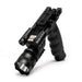 Black Battlegrip vertical foregrip with integrated blue laser and 750 lumen flashlight for rifles with Picatinny or Weaver rails