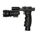Matte black Osprey Battlegrip vertical foregrip with 750 lumen blue laser and flashlight combo for rifles with Picatinny or Weaver rails