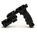 Matte black vertical grip laser flashlight combo with 500-lumen Cree Q5 LED and green laser for Weaver mounts