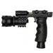 Matte black Vertical Grip Laser Flashlight Combo  with integrated 500-lumen flashlight and green laser for Weaver-style mounts