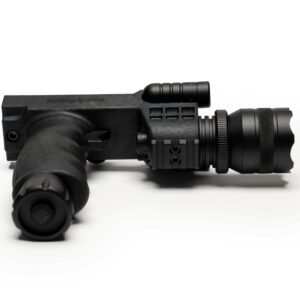 Battlegrip Vertical Grip Laser Flashlight Combo  tactical vertical grip with 500-lumen flashlight and integrated green laser in matte black finish.