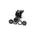 Black Osprey laser designator with adjustable focus and interchangeable reticle filters, designed for rifle targeting and coyote hunting.