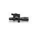 Compact black anodized aluminum laser designator with adjustable focus and mounting bracket for targeting.