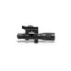 Compact black anodized aluminum laser designator with adjustable focus and mounting bracket for targeting.