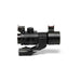 Red and green dot fiber optic sight with adjustable backup iron sight and 30mm cantilever mount for firearms