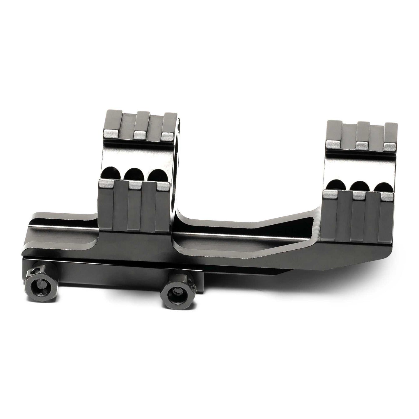 One Piece Mount cantilever rifle scope mount with 1” or 30mm rings, aircraft aluminum construction, and picatinny rails for accessories.
