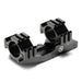 Black one-piece cantilever rifle mount with 1" and 30mm ring compatibility, featuring picatinny rails on top and side for accessories.