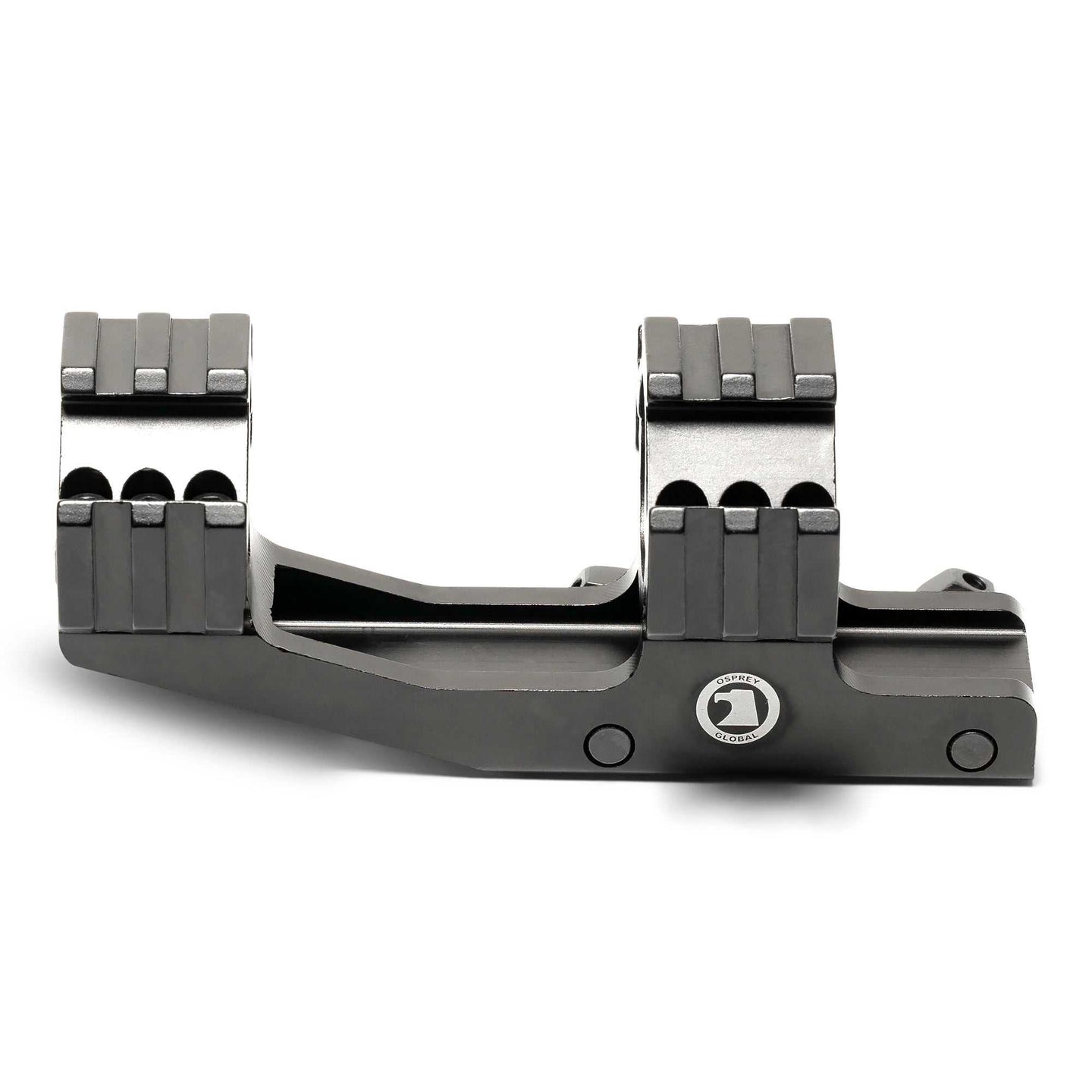 One Piece Mount cantilever ring mount in black aircraft aluminum with picatinny rails for optics and accessories