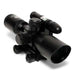 2.5-10x40MDG tactical rifle scope with green laser, bullet drop compensator, illuminated mil-dot reticle, and black matte finish