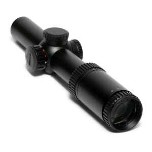 Osprey Global 1-4x24 matte black rifle scope with tri-color illuminated Mil-Dot reticle and adjustable magnification