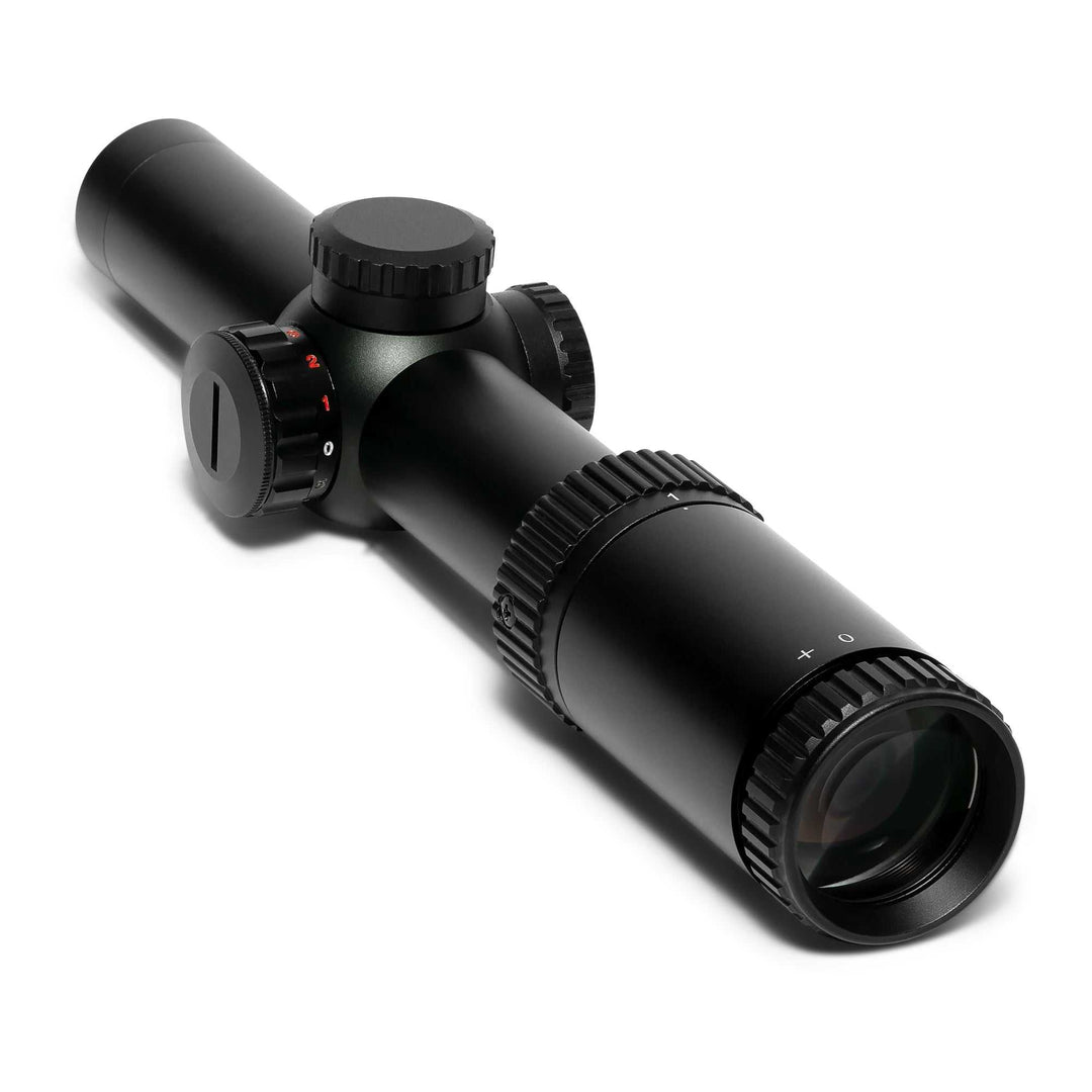 Osprey 1-4×24 scope with illuminated Mil-Dot reticle and 30mm tube for fast target acquisition and precision shooting