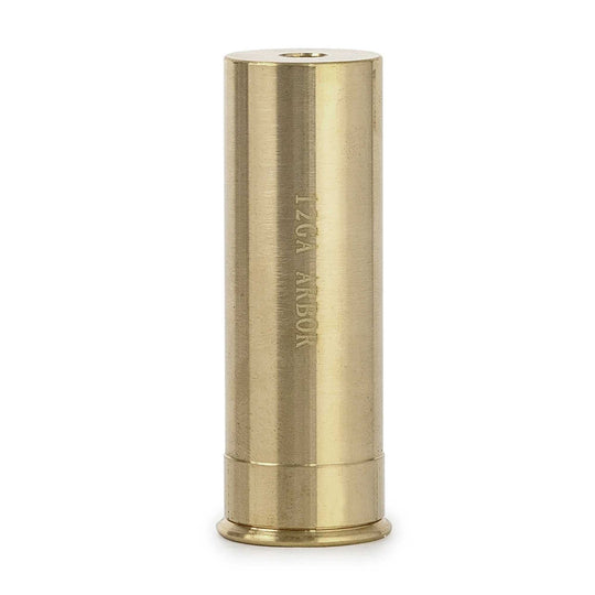 12 Gauge Boresight Arbor made of brass for converting Osprey Global .223 Green Laser Boresight to fit 12 gauge firearms with quick installation and lifetime warranty