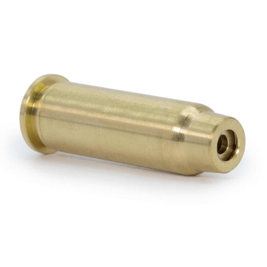 Red .38 Special laser boresight with high-quality brass construction for accurate firearm sighting and durability