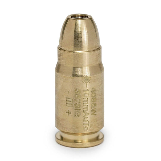 Red 40 S&W brass laser boresight for firearm sighting with precision red laser dot