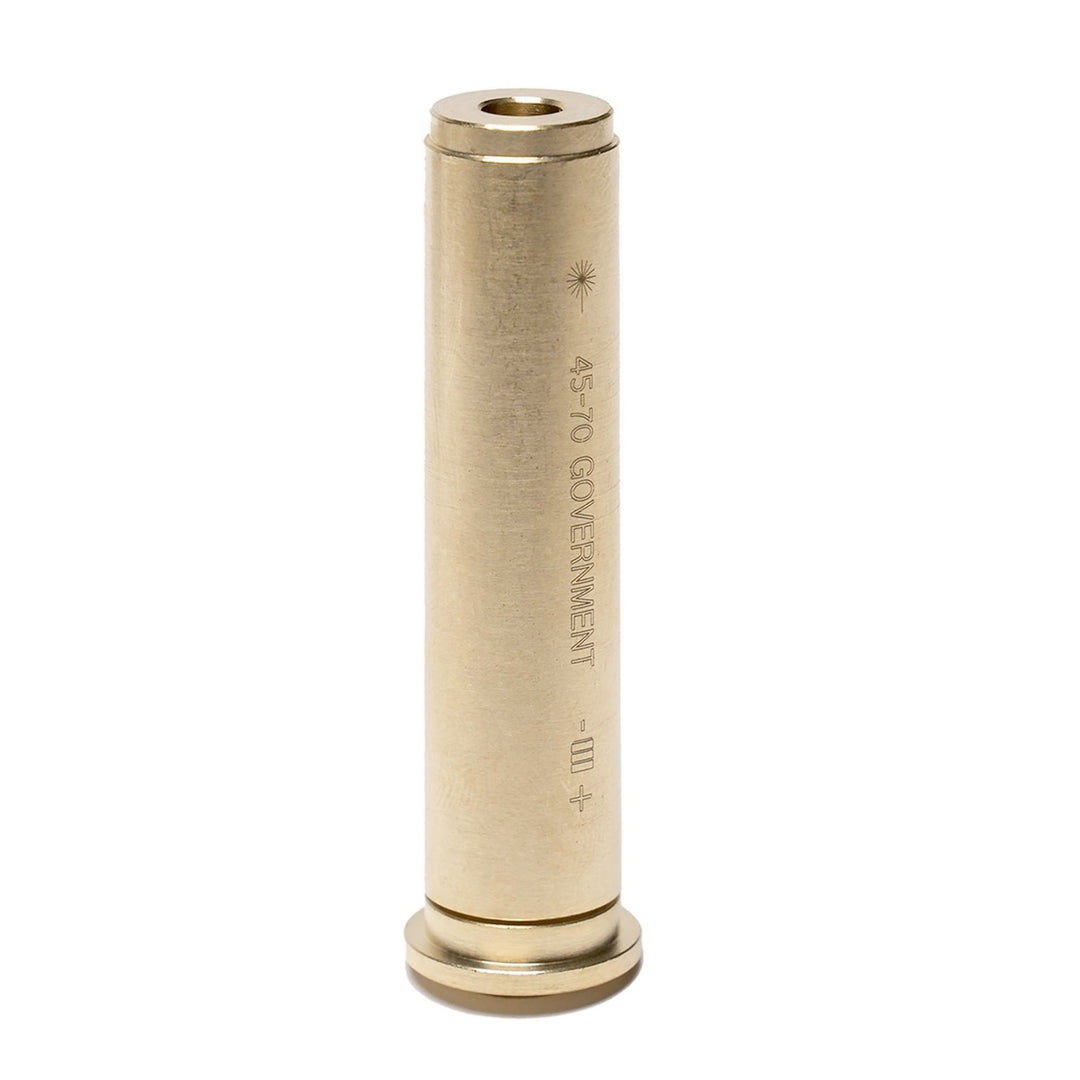Red 45-70 Boresight with high-quality brass construction and visible red laser for accurate weapon sighting