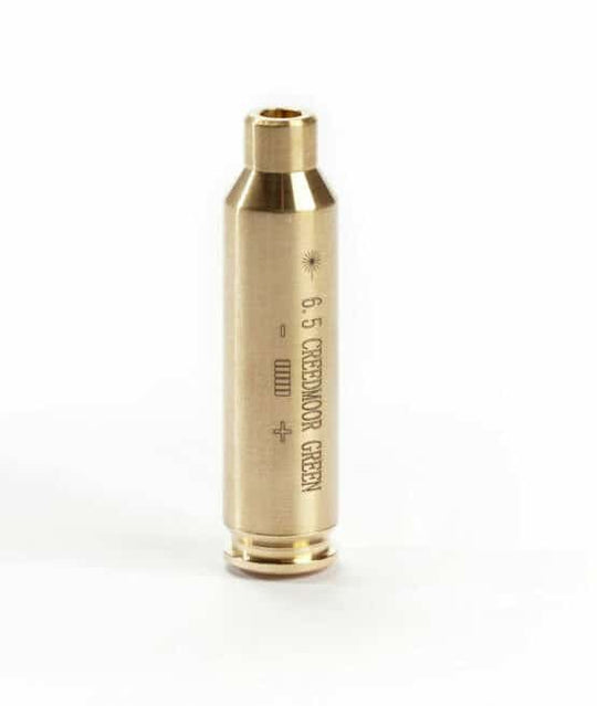 Green 6.5 Creedmoor boresight with high-quality brass construction and visible green laser for accurate sighting