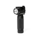 Tactical vertical grip with blue and green lasers, 1000 lumen flashlight, waterproof aluminum construction, compatible with Weaver and Picatinny rails