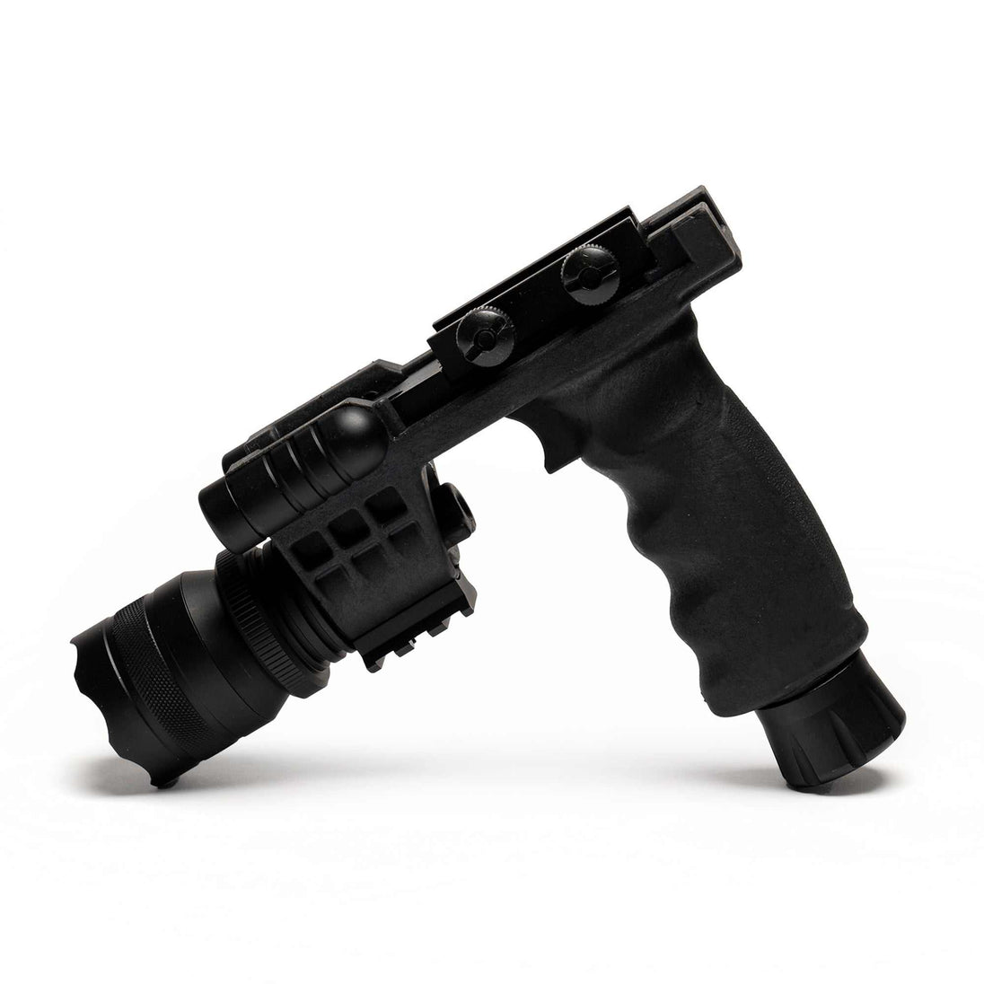 Black Osprey Battlegrip Blue laser and flashlight combo vertical foregrip with 750 lumens LED and Picatinny rail attachment