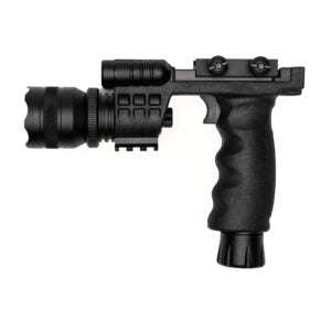Matte black Osprey Battlegrip vertical foregrip with 750 lumen blue laser and flashlight combo for rifles with Picatinny or Weaver rails