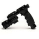 Matte black vertical grip laser flashlight combo with 500-lumen Cree Q5 LED and green laser for Weaver mounts
