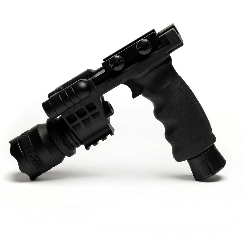 Osprey tactical vertical grip with 500 lumen flashlight and green laser combo for rifle stability and precision targeting