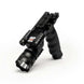 Matte black vertical grip laser flashlight combo with 500-lumen CREE Q5 LED and green laser for Weaver mounts