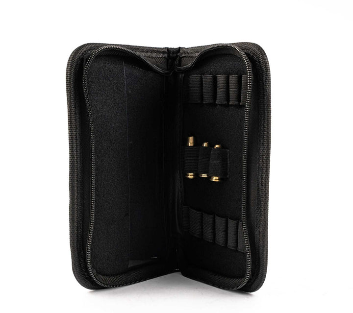 Osprey boresight pouch with 13 elastic loops for organizing and protecting multiple laser boresights and arbors