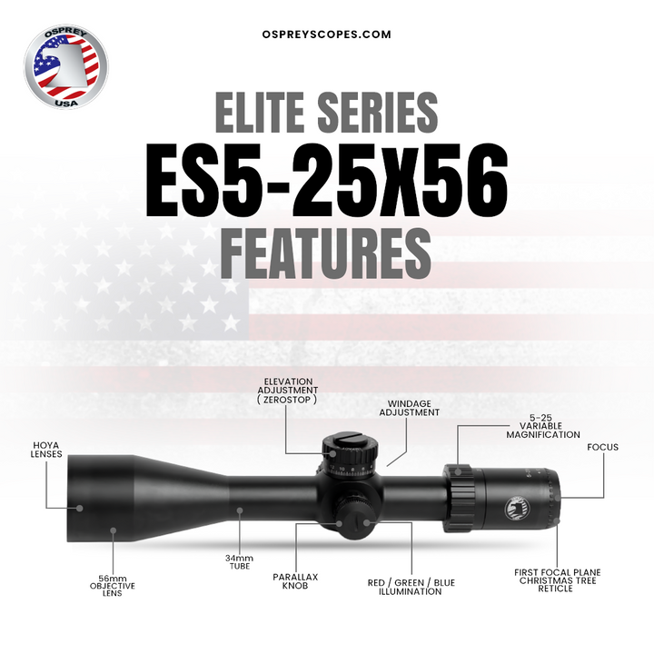 Osprey Elite Series 5-25x56 FFP USA Rifle Scope | Premium Long Range Tactical Optic