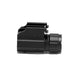 Compact black pistol tactical light with 300 lumens brightness and picatinny rail mount