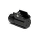 Compact black pistol tactical light with quick release mount for picatinny rails, 300 lumens brightness, ergonomic switch, and strobe mode.