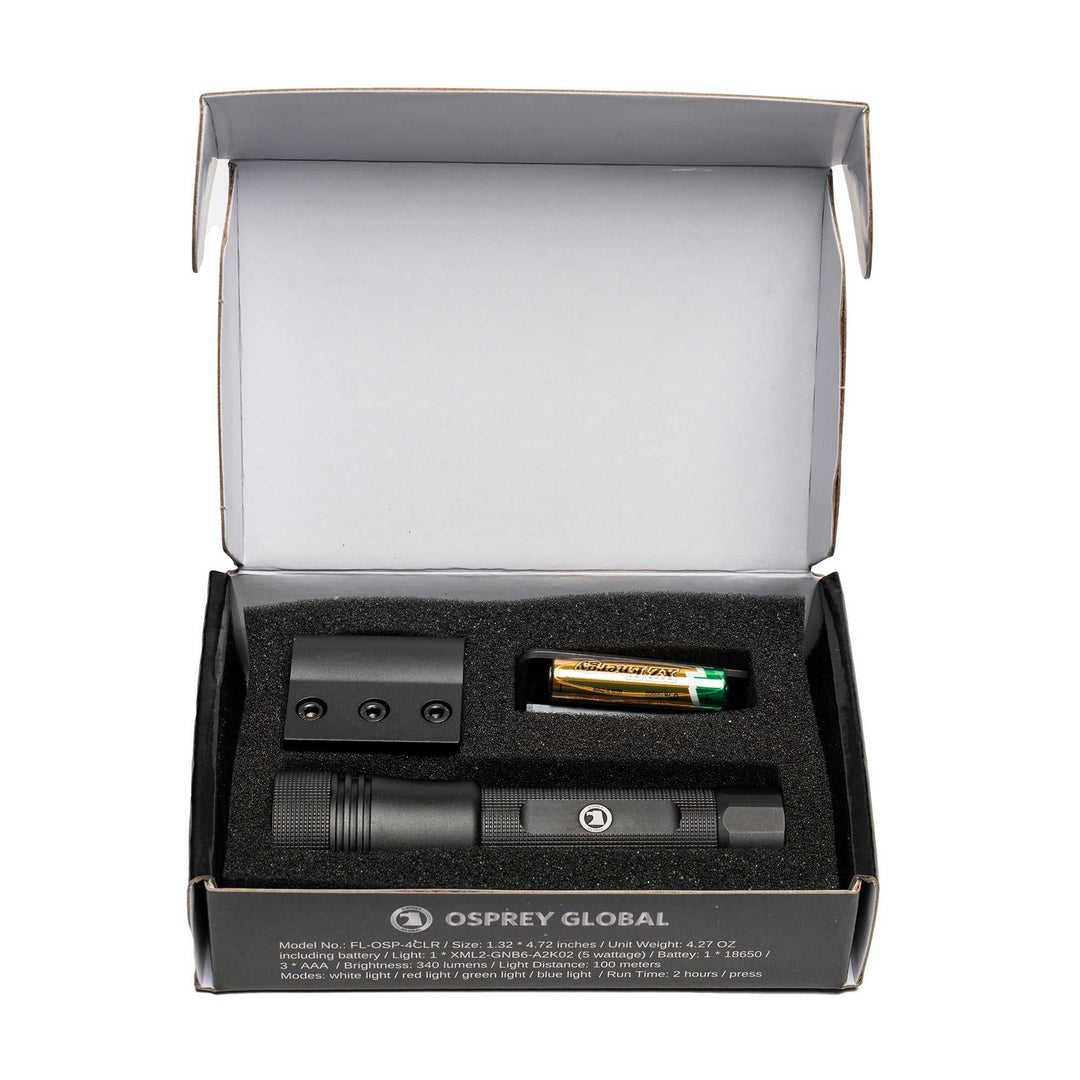 Osprey 4CLR Tactical Light – 4 Color LED Weapon Flashlight (Picatinny Mount)