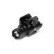 Compact black 600 lumen tactical weapon-mounted flashlight with Picatinny rail attachment and ambidextrous rear switch