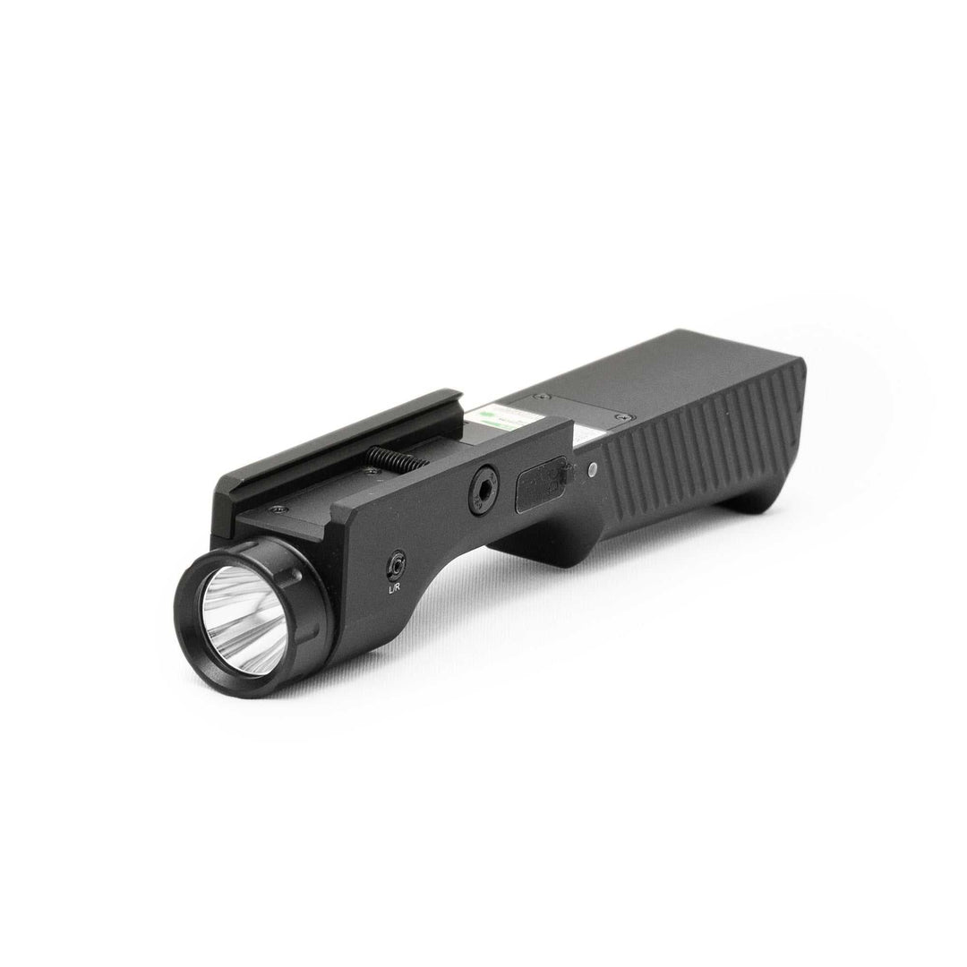 Rechargeable 1000 lumen rifle flashlight with green laser combo for tactical use