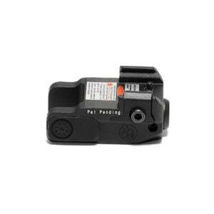 Compact Mini Green Laser with matte black aluminum alloy body for Picatinny rails, under 5mW output and lightweight design.
