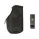 Black inside or outside waistband holster with removable clip for large or compact handguns, lightweight and durable design.