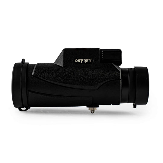 black matte Osprey 8×42 Monocular with carrying strap and lens cover