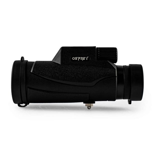 black matte Osprey 8×42 Monocular with carrying strap and lens cover