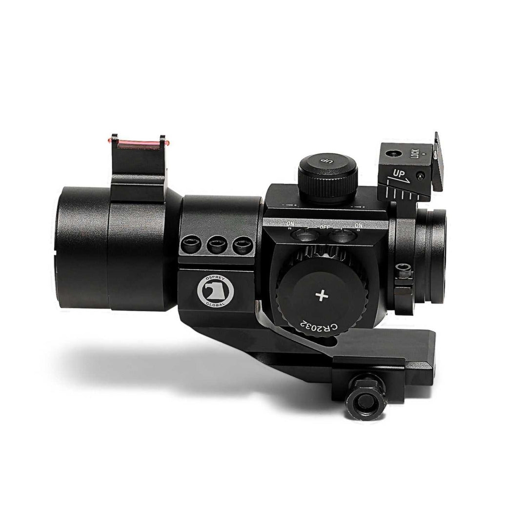 Osprey Red &amp; Green Dot Fiber Optic Sight | Tactical Reflex Sight with Backup Iron Sight