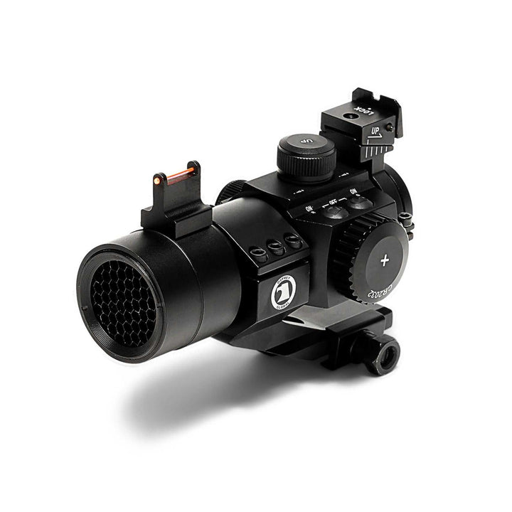 Osprey red and green dot fiber optic reflex sight with backup iron sight and cantilever mount