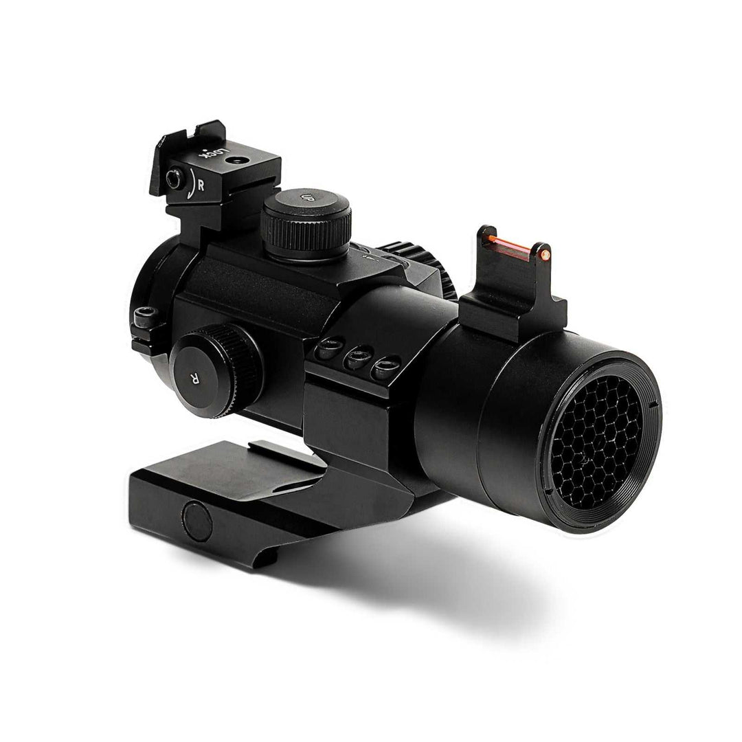 Osprey Red &amp; Green Dot Fiber Optic Sight | Tactical Reflex Sight with Backup Iron Sight