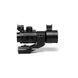 Red and green dot fiber optic sight with adjustable backup iron sight and 30mm cantilever mount for firearms