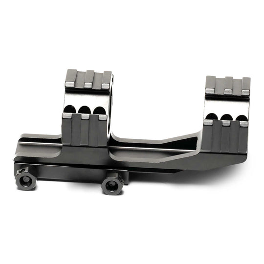 One Piece Mount cantilever rifle scope mount with 1” or 30mm rings, aircraft aluminum construction, and picatinny rails for accessories.
