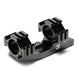 Black one-piece cantilever rifle mount with 1" and 30mm ring compatibility, featuring picatinny rails on top and side for accessories.
