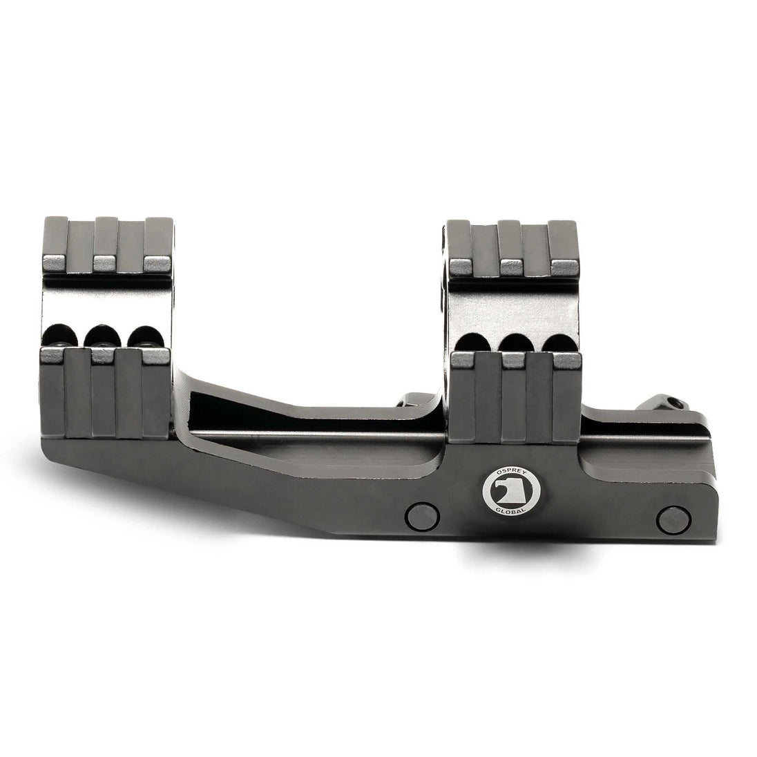 One Piece Mount cantilever ring mount in black aircraft aluminum with picatinny rails for optics and accessories