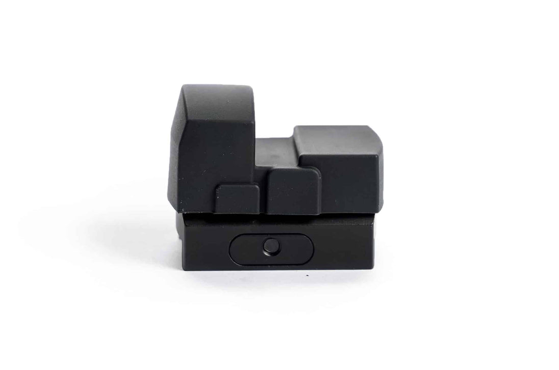 Compact black RMSc Red Dot sight for optics ready handguns, aluminum alloy body with multi-coated lens.